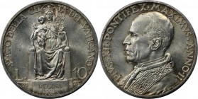 10 Lire 1940 / II 
Europäische Münzen und Medaillen, Vatikan. Pius XII. (1876-1958). 10 Lire 1940 / II, Silber. KM 29. Stempelglanz