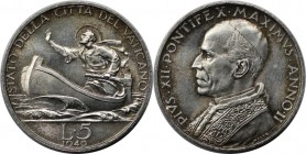 5 Lire 1940 / II 
Europäische Münzen und Medaillen, Vatikan. Pius XII. (1876-1958). 5 Lire 1940 / II, Silber. KM 28. Stempelglanz