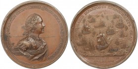 Medaille 1720 
Russische Münzen und Medaillen, Peter I. (1699-1725). Medaille 1720, Kupfer. 78.19 g. 6 mm. Diakov. 56.7. Vorzüglich