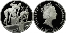 20 Dollars 1993 
Weltmünzen und Medaillen, Australien / Australia. 100 Jahre Olympische Spiele - Olympiade Atlanta - Schwimmen. 20 Dollars 1993, Silb...
