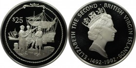 25 Dollars 1992 
Weltmünzen und Medaillen, Britische Jungferninseln / British Virgin Islands. Entdeckung Amerikas - Kolumbus-Gruppe. 25 Dollars 1992,...