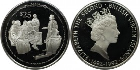 25 Dollars 1992 
Weltmünzen und Medaillen, Britische Jungferninseln / British Virgin Islands. Entdeckung Amerikas - Kolumbus Vorlesung. 25 Dollars 19...