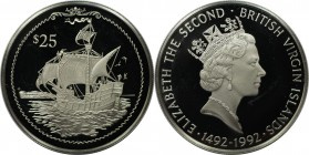 25 Dollars 1992 
Weltmünzen und Medaillen, Britische Jungferninseln / British Virgin Islands. Entdeckung Neues Land. 25 Dollars 1992, Silber. KM 128....