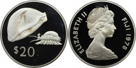 20 Dollars 1978 
Weltmünzen und Medaillen, Fidschi / Fiji. Konservierung - Goldene Kauri. 20 Dollars 1978, Silber. KM 42a. Polierte Platte