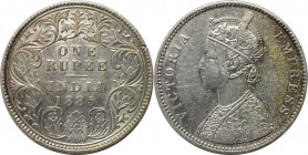 1 Rupee 1885 
Weltmünzen und Medaillen, Indien / India. Britisch Indien. Viktoria (1837-1901). 1 Rupee 1885, Silber. KM 492. Stempelglanz