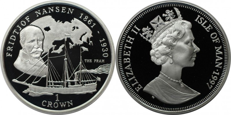 1 Crown 1997 
Weltmünzen und Medaillen, Isle of Man. Fridtjof Nansen. 1 Crown 1...