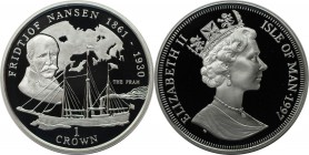 1 Crown 1997 
Weltmünzen und Medaillen, Isle of Man. Fridtjof Nansen. 1 Crown 1997, Silber. KM 768a. Polierte Platte