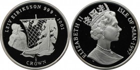 1/2 Crown 1997 
Weltmünzen und Medaillen, Isle of Man. Leiv Eiriksson. 1/2 Crown 1997, Silber. KM 764a. Polierte Platte