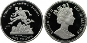 1 Crown 1999 
Weltmünzen und Medaillen, Isle of Man. Olympische Spiele 2000 in Sydney - Hürdenlauf. 1 Crown 1999, Silber. KM 930a. Polierte Platte