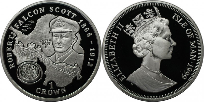 1 Crown 1999 
Weltmünzen und Medaillen, Isle of Man. Robert Falcon Scott. 1 Cro...
