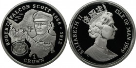 1 Crown 1999 
Weltmünzen und Medaillen, Isle of Man. Robert Falcon Scott. 1 Crown 1999, Silber. KM 957a. Polierte Platte