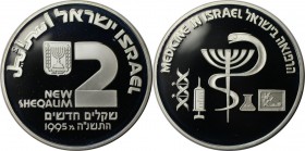 2 New Sheqalim 1995 
Weltmünzen und Medaillen, Israel. Medizin in Israel. 2 New Sheqalim 1995, Silber. 0.93 OZ. KM 264. Polierte Platte