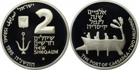 2 New Sheqalim 1995 
Weltmünzen und Medaillen, Israel. Hafen von Caesarea. 2 New Sheqalim 1995, Silber. 0.93 OZ. KM 288. Polierte Platte