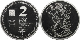2 New Sheqalim 1994 
Weltmünzen und Medaillen, Israel. Biblische Geschichte - Abraham und Isaac. 2 New Sheqalim 1994, Silber. 0.93 OZ. KM 257. Polier...
