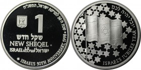 1 New Sheqel 1998 
Weltmünzen und Medaillen, Israel. Flagge von Israel. 1 New Sheqel 1998, Silber. 0.43 OZ. KM 310. Proof Like