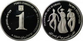 1 New Sheqel 2007 
Weltmünzen und Medaillen, Israel. Kultur in Israel - Musik, Theater, Tanz. 1 New Sheqel 2007, Silber. 0.43 OZ. KM 423. Proof Like....