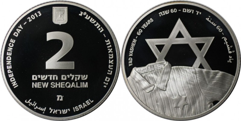 2 New Sheqalim 2013 
Weltmünzen und Medaillen, Israel. 60 Jahre Yad Vashem. 2 N...