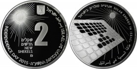 2 New Sheqalim 2015 
Weltmünzen und Medaillen, Israel. 67. Jahrestag - Solarenergie. 2 New Sheqalim 2015, Silber. Polierte Platte