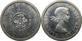 Dollar 1964 
Weltmünzen und Medaillen, Kanada / Canada. 100. Jahrestag Konferenzen von Charlottetown und Quebec. Dollar 1964, Silber. 0.6 OZ. KM 58. ...