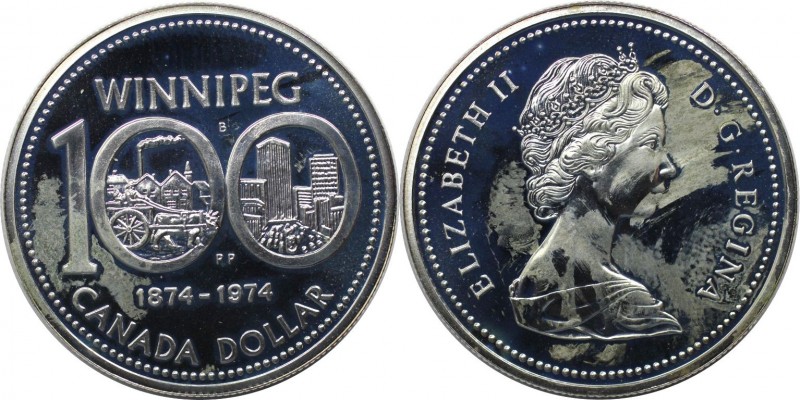 Dollar 1974 
Weltmünzen und Medaillen, Kanada / Canada. 100 Jahre Winnipeg. Dol...