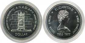Dollar 1977 
Weltmünzen und Medaillen, Kanada / Canada. 25. Jahrestag Thronbesteigung. Dollar 1977, Silber. Polierte Platte, mit Box