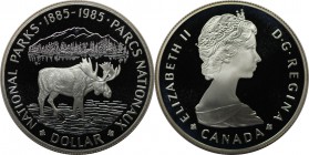 Dollar 1985 
Weltmünzen und Medaillen, Kanada / Canada. 100 Jahre Nationalparks. Dollar 1985, Silber. KM 143. Polierte Platte
