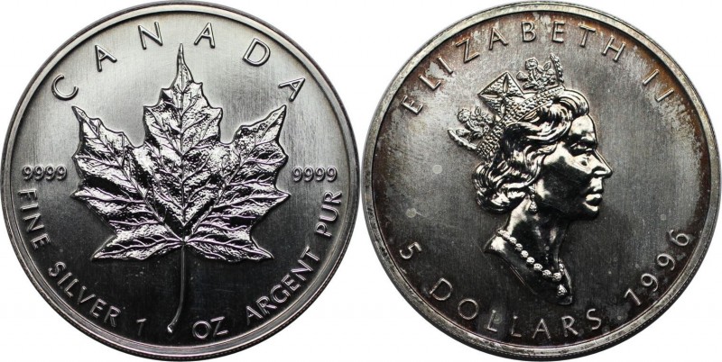 5 Dollars 1996 
Weltmünzen und Medaillen, Kanada / Canada. Maple Leaf. 5 Dollar...