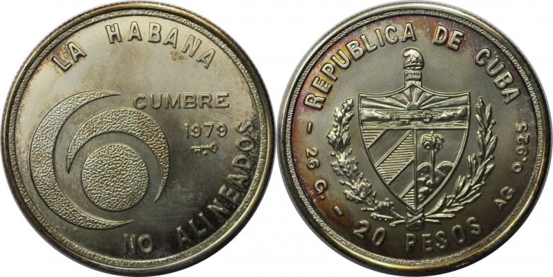 20 Pesos 1979 
Weltmünzen und Medaillen, Kuba / Cuba. VI. Konferenz der blockfr...