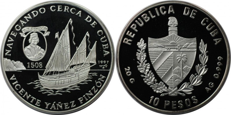 10 Pesos 1997 
Weltmünzen und Medaillen, Kuba / Cuba. Vicente Yanes Pinzon. 10 ...