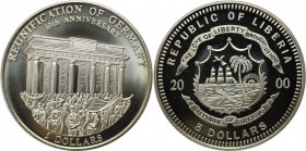 5 Dollars 2000 
Weltmünzen und Medaillen, Liberia. 10. JAHRESTAG DER MAUERÖFFNUNG IN BERLIN. 5 Dollars 2000, Kupfer-Nickel. Stempelglanz