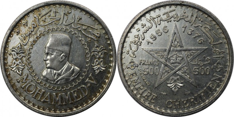 500 Francs 1956 
Weltmünzen und Medaillen, Marokko / Morocco. Mohammed V. 500 F...