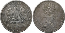 1 Peso 1870 Zs H
Weltmünzen und Medaillen, Mexiko / Mexico. 1 Peso 1870 Zs H, Silber. KM 408.8. Sehr schön