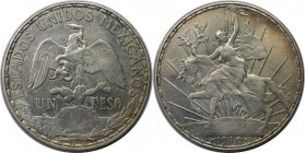 1 Peso 1910 
Weltmünzen und Medaillen, Mexiko / Mexico. 100. Jahrestag des unabhänigigen Krieges. 1 Peso 1910, Silber. KM 453. Vorzüglich+