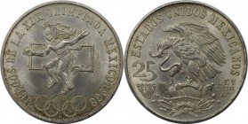 25 Pesos 1968 Mo
Weltmünzen und Medaillen, Mexiko / Mexico. XIX. Olympische Spiele 1968 in Mexiko - Ballspieler. 25 Pesos 1968 Mo, Silber. KM 479.1. ...