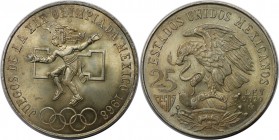 25 Pesos 1968 Mo
Weltmünzen und Medaillen, Mexiko / Mexico. XIX. Olympische Sommerspiele 1968 in Mexiko - Tanzende Figur. 25 Pesos 1968 Mo, Silber. K...