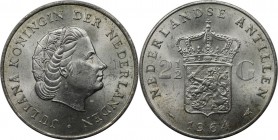 2-1/2 Gulden 1964 
Weltmünzen und Medaillen, Niederländische Antillen / Netherlands Antilles. Juliana (1948-1980). 2-1/2 Gulden 1964, Silber. KM 7. S...