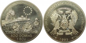 500 Dobras / 1 Ecu 1993 
Weltmünzen und Medaillen, São Tomé und Príncipe. 15. Jahrestag des Vertrags der Europäischen Union. 500 Dobras / 1 Ecu 1993,...