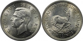 5 Shillings 1949 
Weltmünzen und Medaillen, Südafrika / South Africa. Georg VI. (1936-1952). "Springbock". 5 Shillings 1949, Silber. KM 40.1. Fast St...