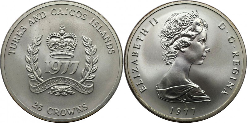 25 Crowns 1977 
Weltmünzen und Medaillen, Turks und Caicos Inseln / Turks and C...