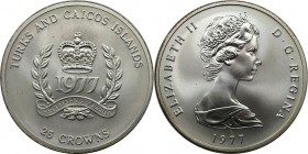 25 Crowns 1977 
Weltmünzen und Medaillen, Turks und Caicos Inseln / Turks and Caicos Islands. 25. Regierungsjubiläum von Elisabeth II. 25 Crowns 1977...