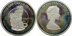 25 Crowns 1978 
Weltmünzen und Medaillen, Turks und Caicos Inseln / Turks and Caicos Islands. 25. Jahrestag der Krönung der Königin Elizabeth II. Wei...