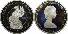 25 Crowns 1978 
Weltmünzen und Medaillen, Turks und Caicos Inseln / Turks and Caicos Islands. 25. Jahrestag der Krönung der Königin Elizabeth II. Gri...