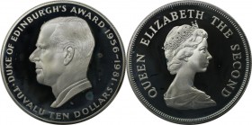 10 Dollars 1981 
Weltmünzen und Medaillen, Tuvalu. 25. Jahrestag des Preises Herzogs von Edinburgh. 10 Dollars 1981, Silber. KM 13a. Polierte Platte