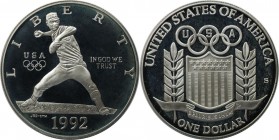 Dollar 1992 S
Weltmünzen und Medaillen, Vereinigte Staaten / USA / United States. XXV. Olympische Sommerspiele 1992 in Barcelona - Baseballspieler. D...