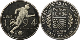 1/2 Dollar 1994 
Weltmünzen und Medaillen, Vereinigte Staaten / USA / United States. XV. Fußball - Weltmeisterschaft. 1/2 Dollar 1994. Kupfer-Nickel....