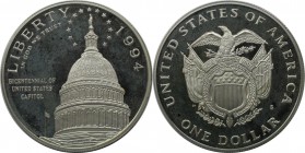 Dollar 1994 S
Weltmünzen und Medaillen, Vereinigte Staaten / USA / United States. 200 Jahre Kapitol in Washington. Dollar 1994 S, Silber. KM 253. Pol...