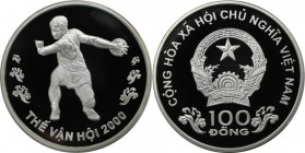 100 Dong 2000 
Weltmünzen und Medaillen, Vietnam. Diskuswerfer. 100 Dong 2000, Silber. KM 79. Polierte Platte