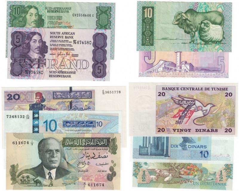 Lot von 5 Banknoten 1973-2005 
Banknoten, Tunesien / Tunisia, Lots und Sammlung...