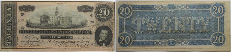 20 Dollars 1864 
Banknoten, USA / Vereinigte Staaten von Amerika, Konförderiert...