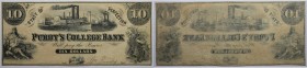 10 Dollars ND 
Banknoten, USA / Vereinigte Staaten von Amerika, Obsolete Banknotes. (Indianapolis, IN)- Purdy's College Bank.10 Dollars ND. Uncircula...